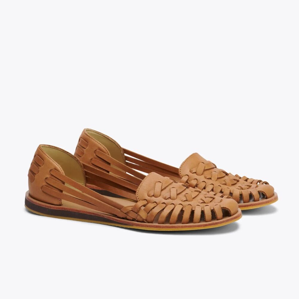 Nisolo Leather Sandal Huarache Women's Almond NWOB $138 - Picture 2 of 7